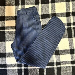 Marine Layer Allison Pant in Black/Blue Stripe